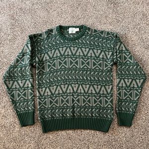 VTG Wrangler Men's 70s Green Tan Striped Sweater Sz Large